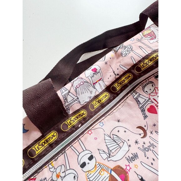 LESPORTSAC x FIFI LAPIN Pink Rabbit Print Deluxe Large Weekender Duffle Bag - Picture 2 of 10